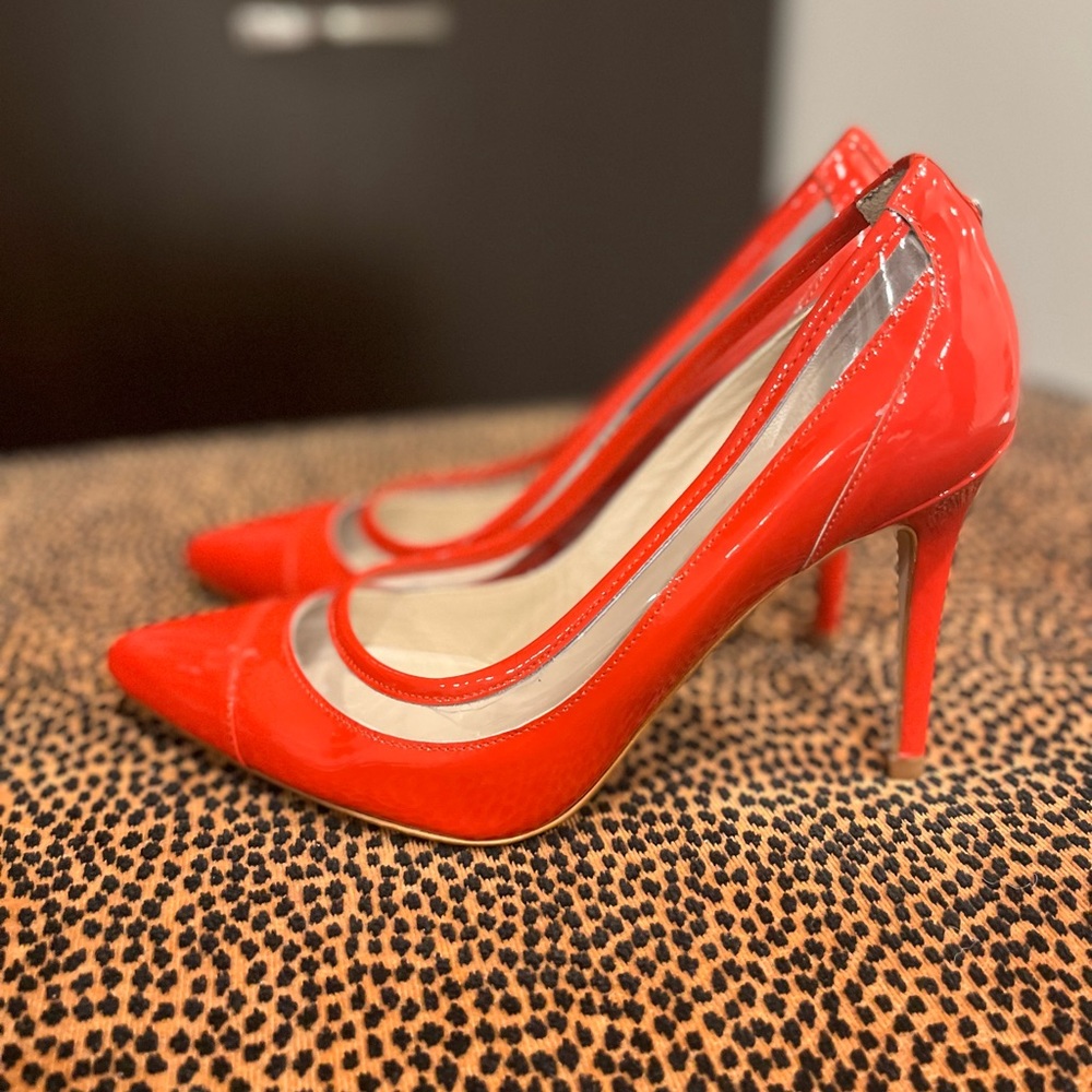 Karen Millen red patent pumps - great condition